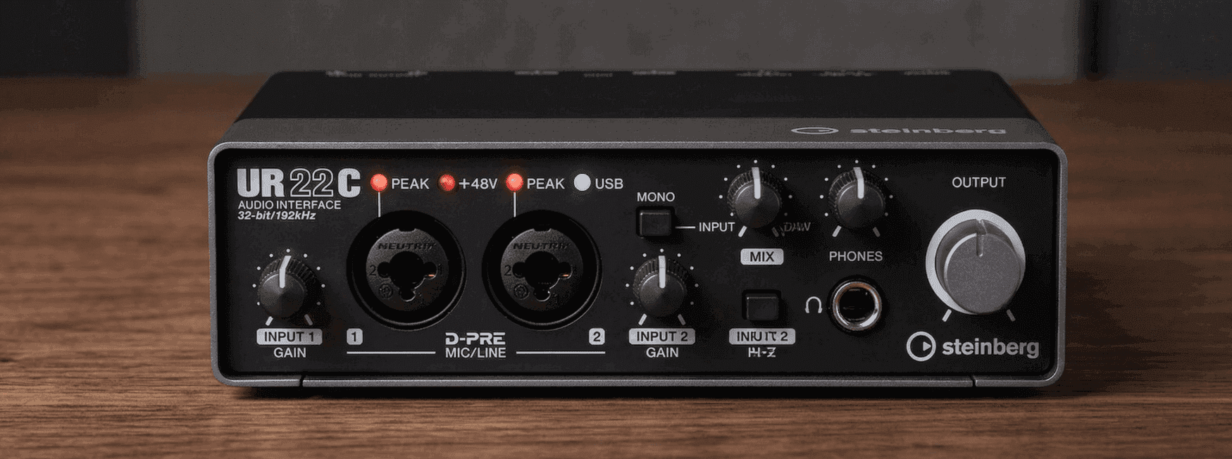 Audio interface and cable management on a streaming desk